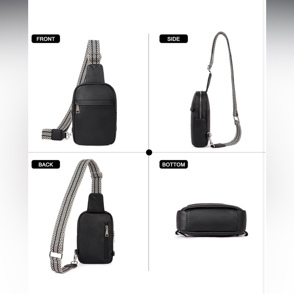 Black Crossbody Sling Bag - Picture 5 of 6